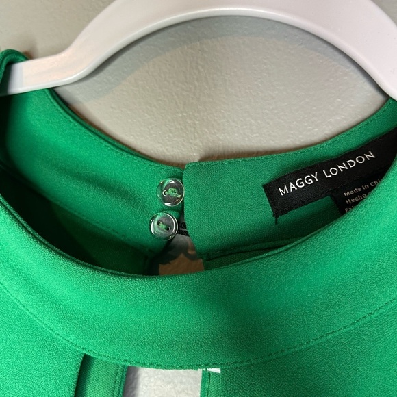 Maggy London Women’s 12 Green High Neck Jumpsuit Workwear Office Occasion NWT - Picture 5 of 10